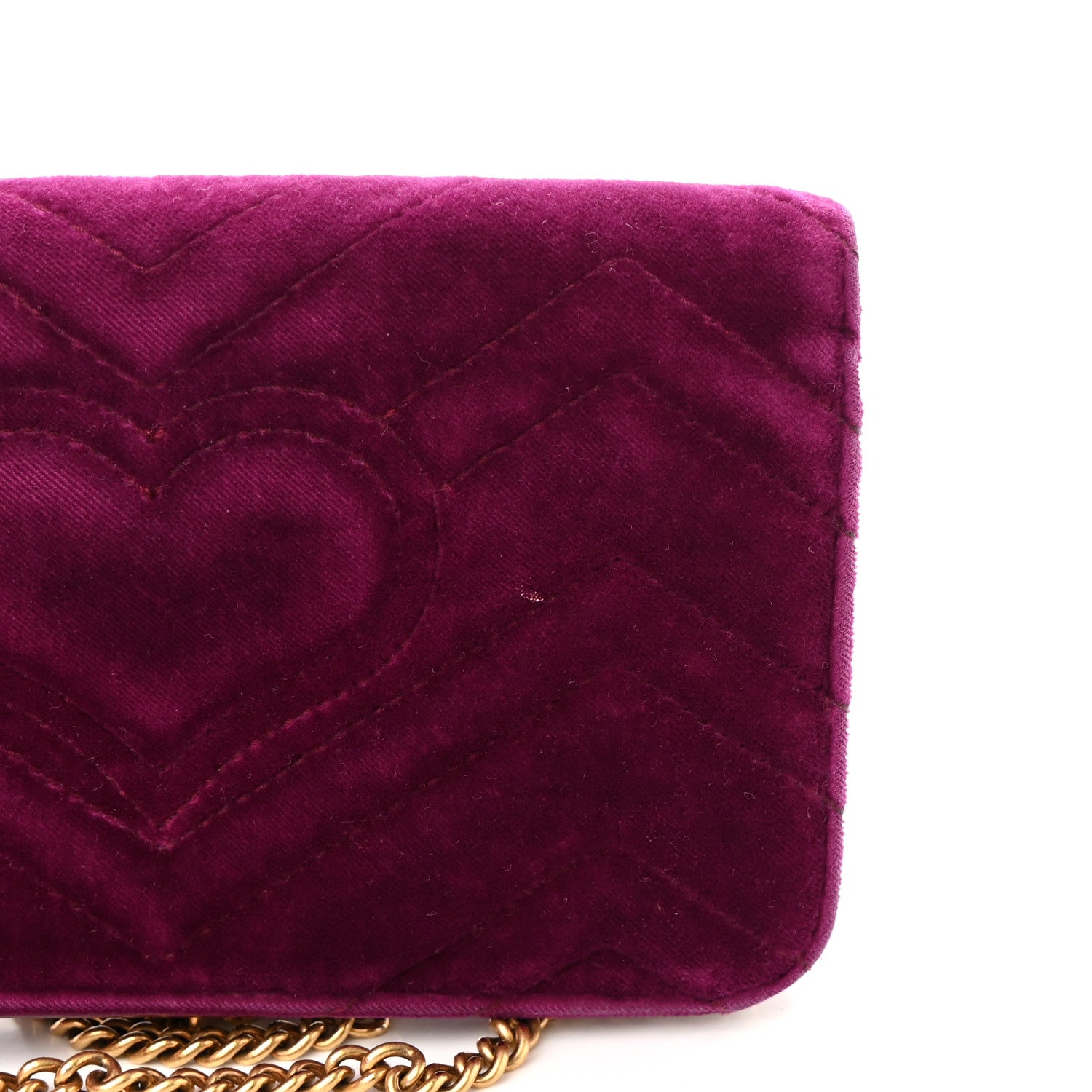 Gucci Velvet Matelasse GG Marmont Mini Bag Fuchsia Violet Cyclamen 16 of 18