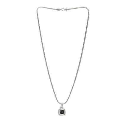 John Hardy Sterling Silver Black Sapphire Classic Chain Pendant Necklace 3 of 4