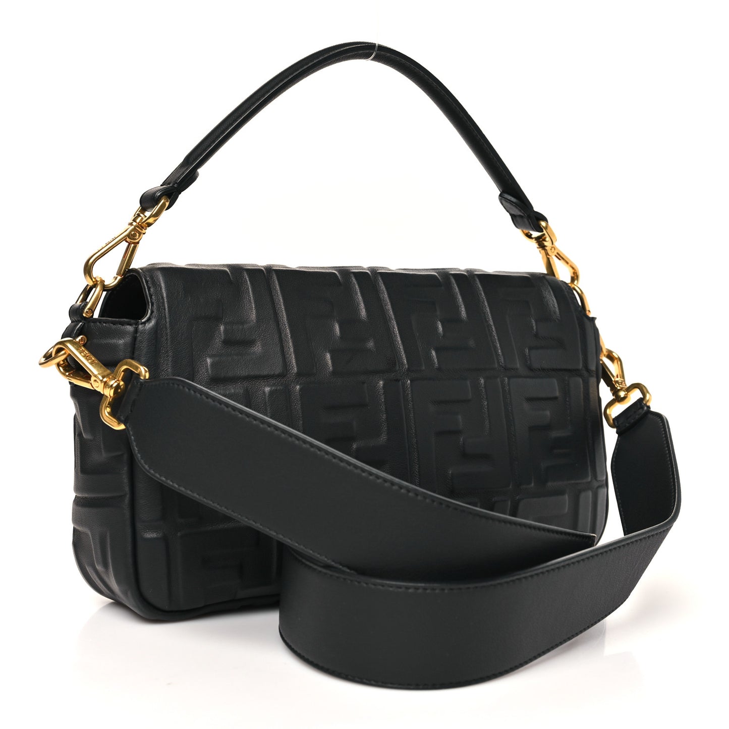 Nappa FF 1974 Embossed Baguette Black