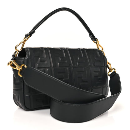 Fendi Nappa FF 1974 Embossed Baguette Black 3 of 10