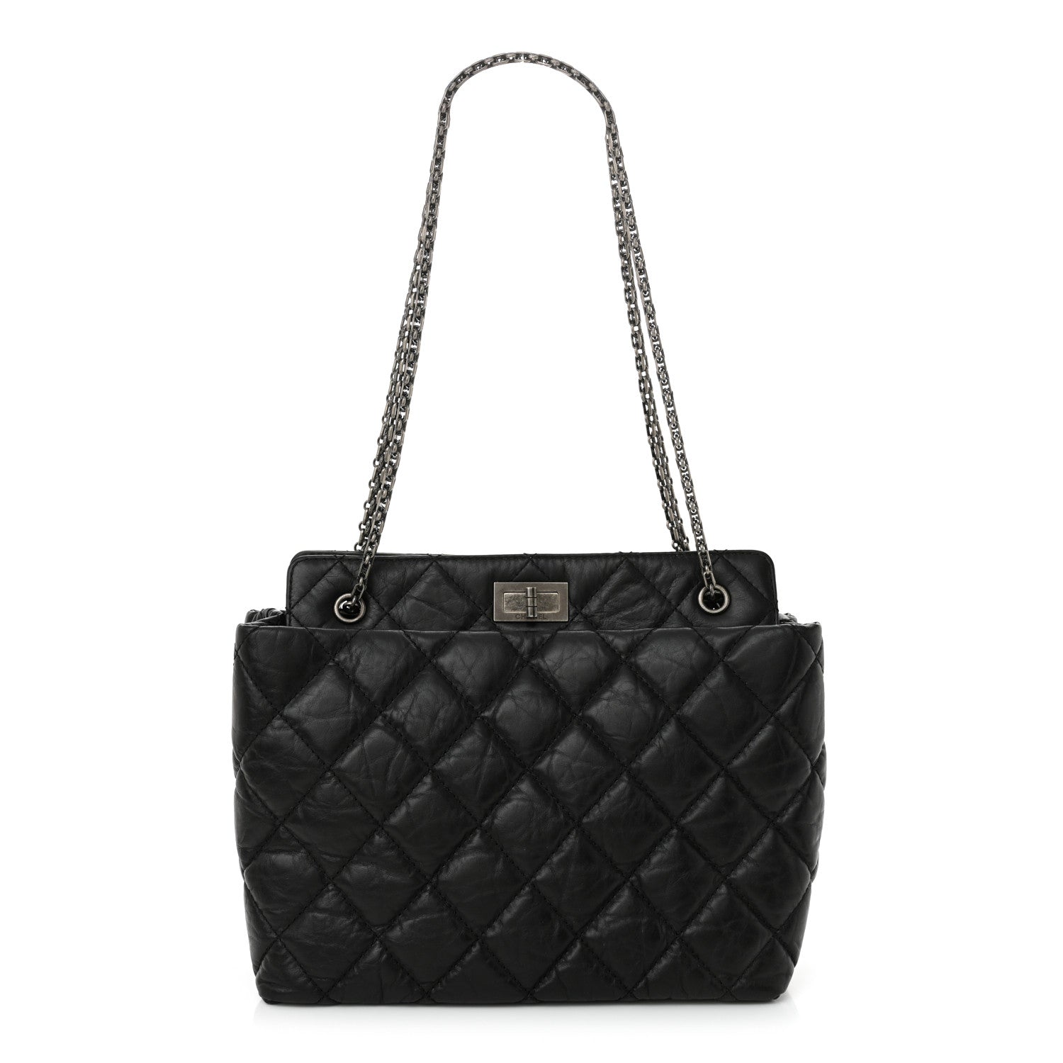 Chanel Aged Calfskin Quilted Reissue 2.55 Tote Black 1 of 10