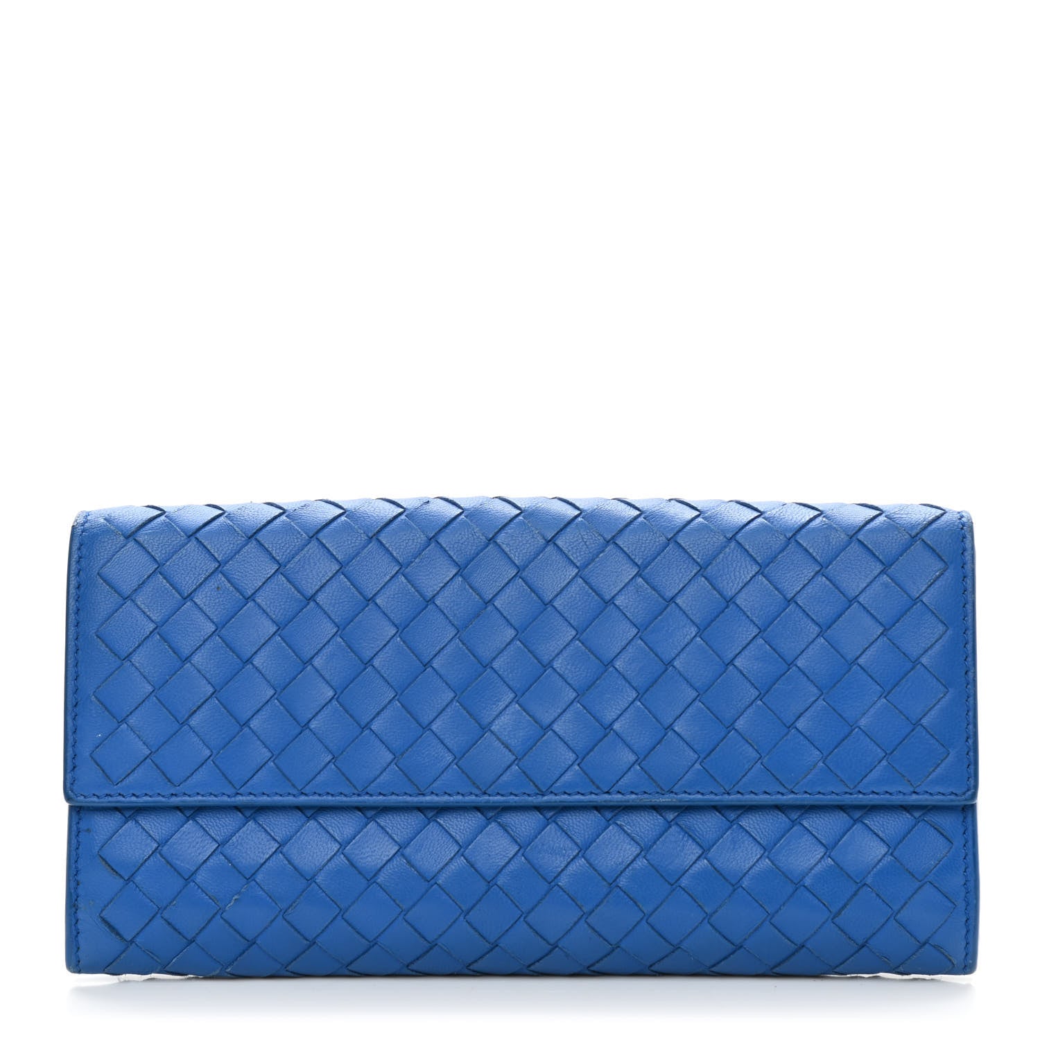 Bottega Veneta Nappa Intrecciato Continental Flap Wallet Blue 1 of 9