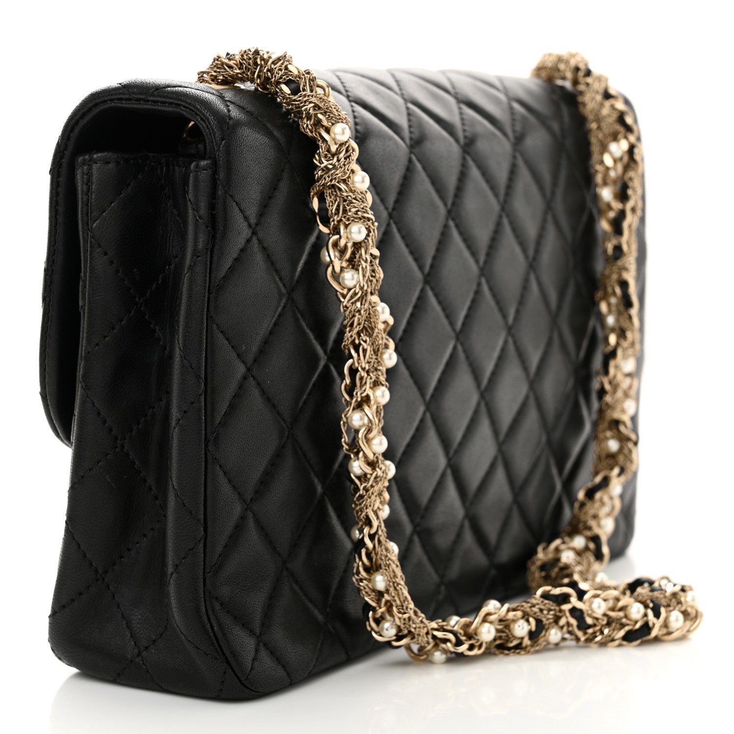 Chanel Lambskin Quilted Medium Westminster Pearl Flap Black 3 of 12