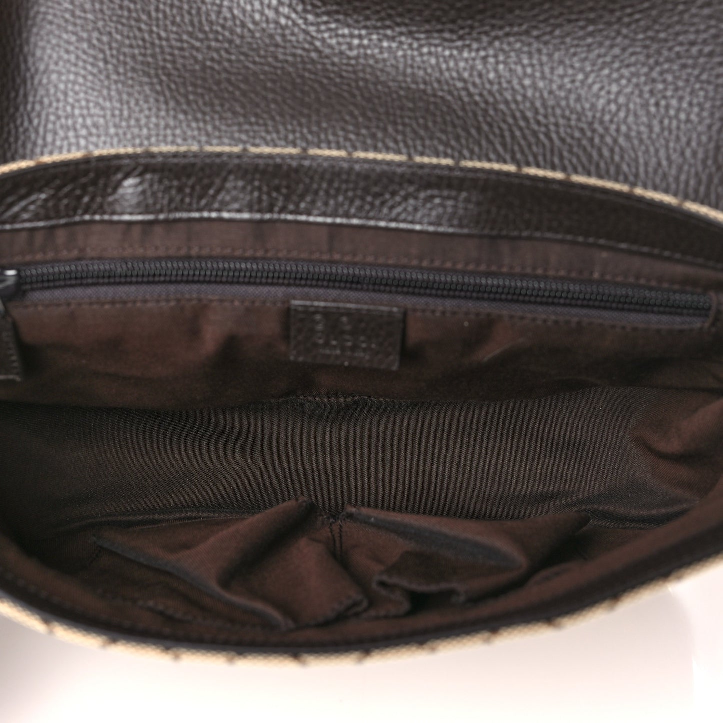 Monogram Flap Messenger Bag Beige Dark Brown