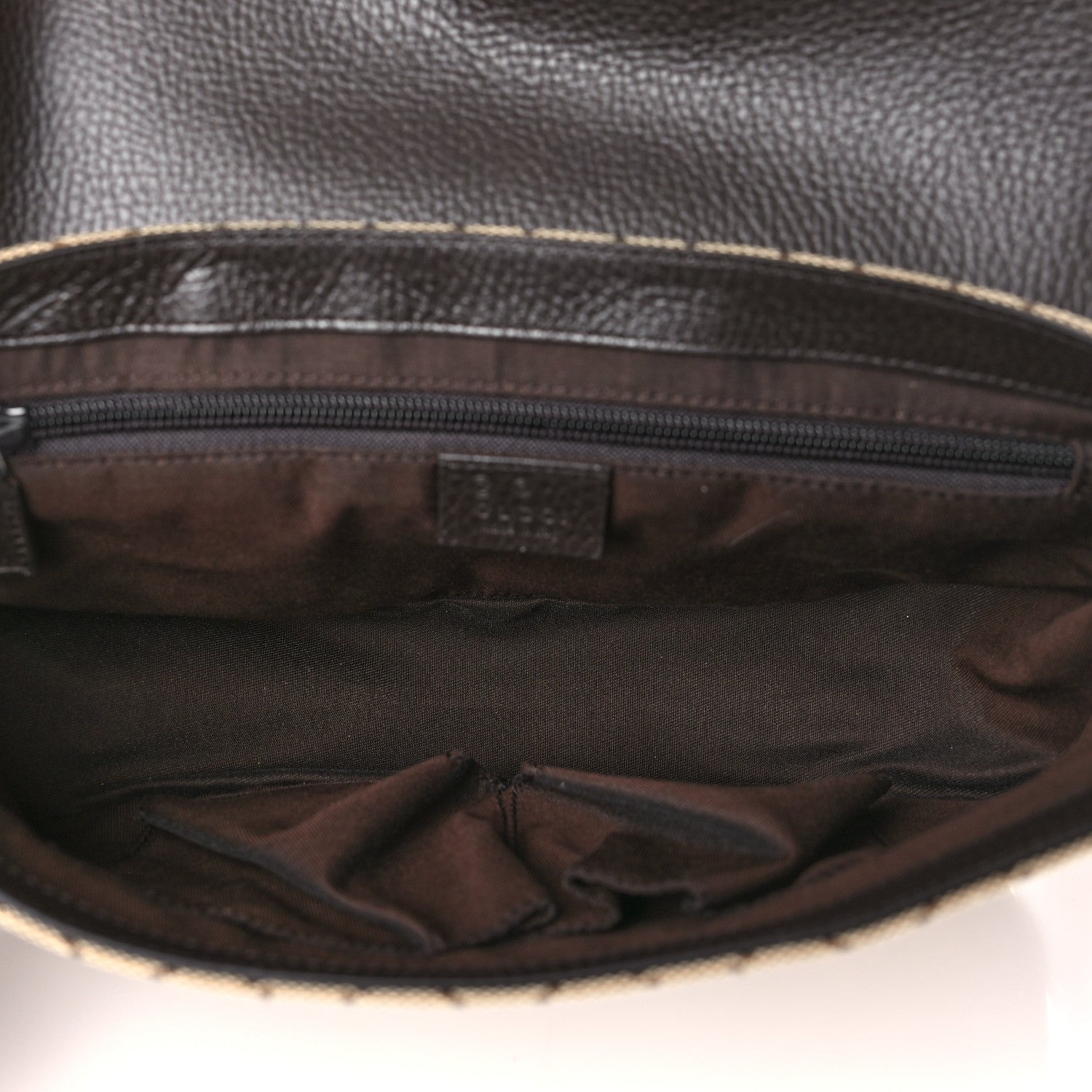 Gucci Monogram Flap Messenger Bag Beige Dark Brown 5 of 9