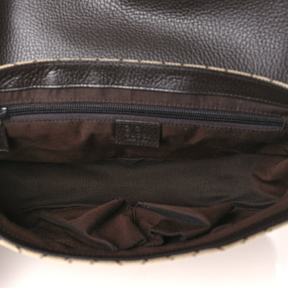 Gucci Monogram Flap Messenger Bag Beige Dark Brown 5 of 9