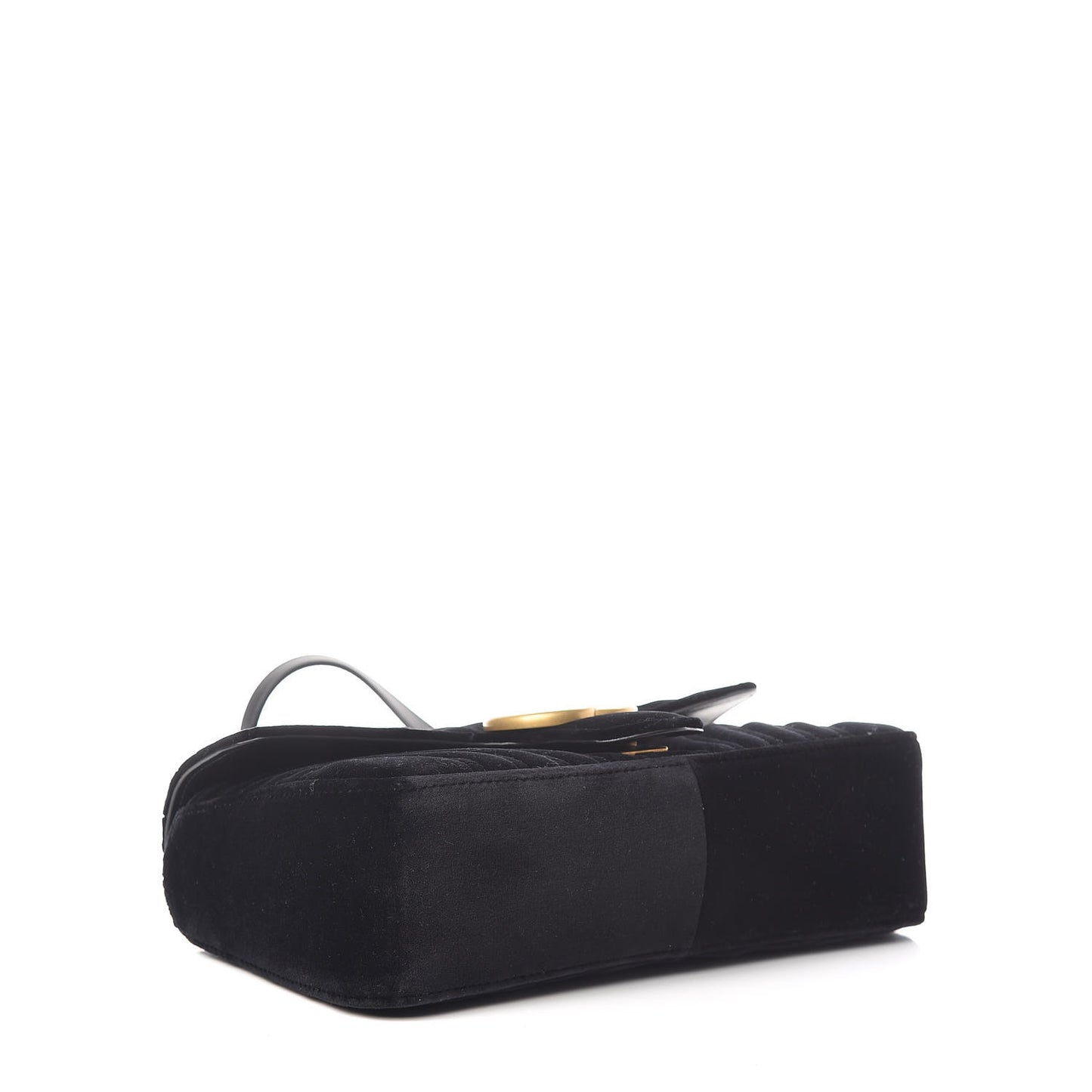 Velvet Matelasse Small GG Marmont Shoulder Bag Black
