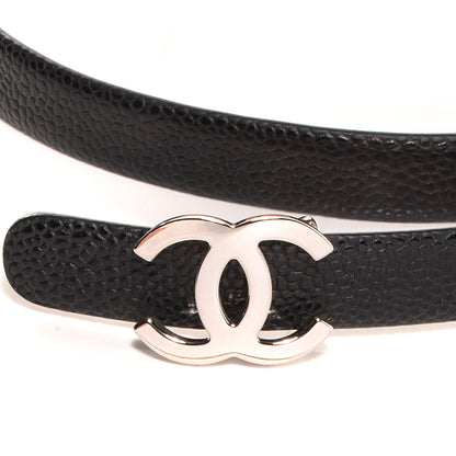 Chanel Caviar CC Logo Skinny Belt 75 30 Black 3 of 8