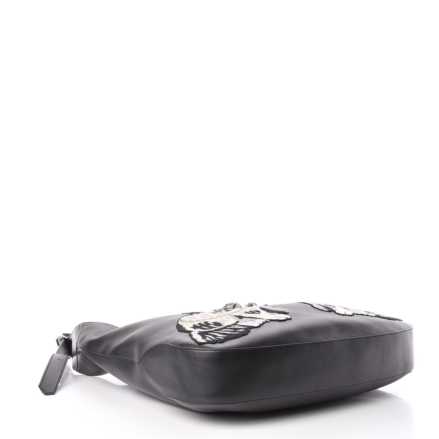 Gucci Calfskin Dog Embroidered Extra Large Dionysus Hobo Black 4 of 11