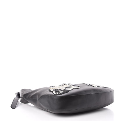 Gucci Calfskin Dog Embroidered Extra Large Dionysus Hobo Black 4 of 11
