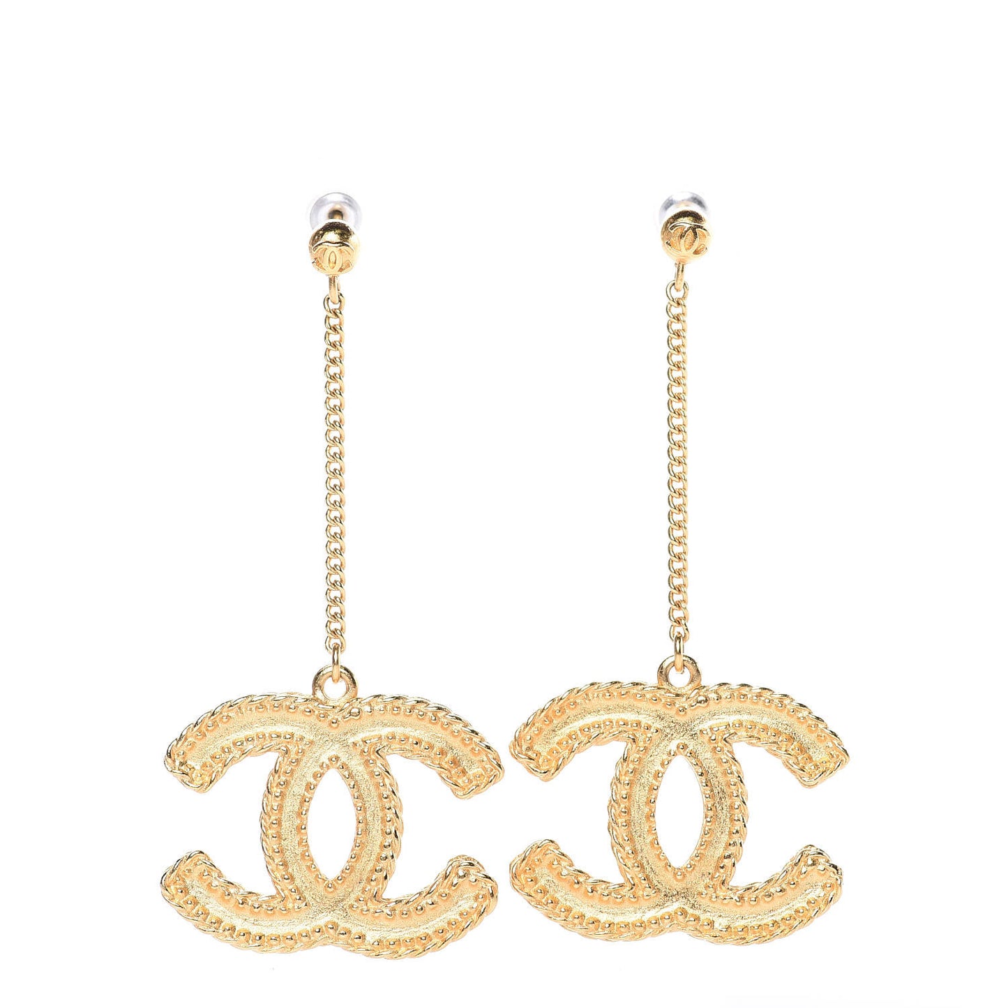 CC Drop Earrings Matte Gold