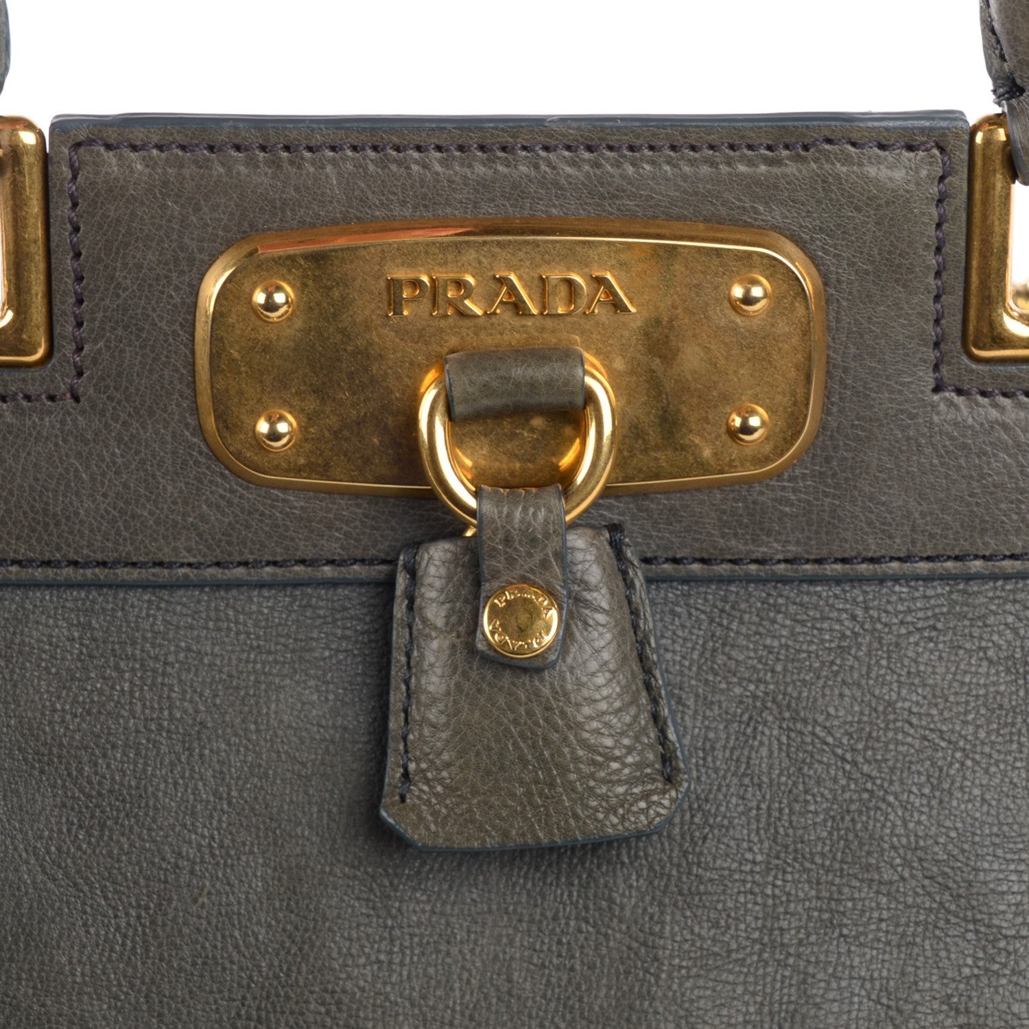 Prada Glace Calf Frame Satchel Avio 9 of 12