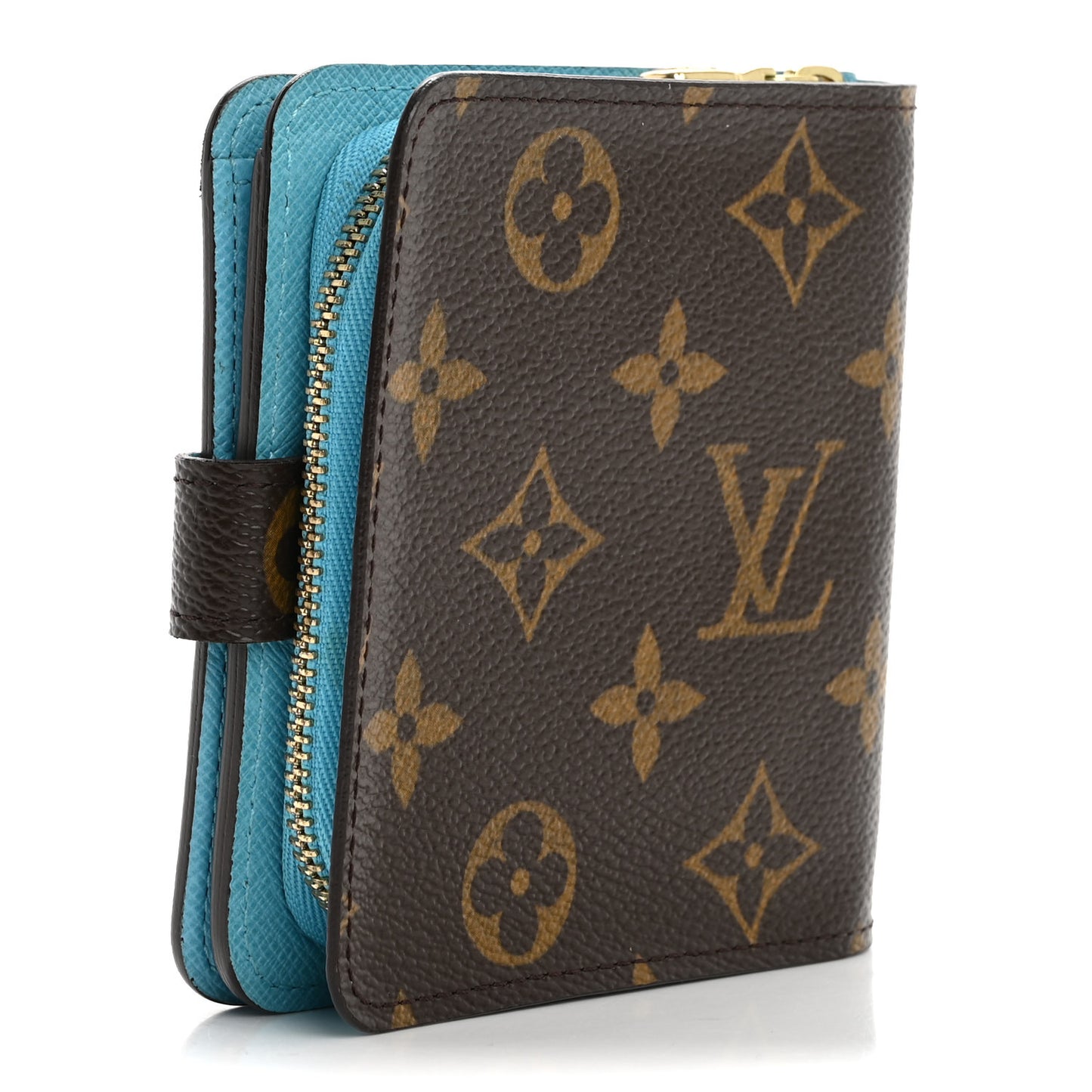 Monogram Groom Compact Zip Wallet Blue