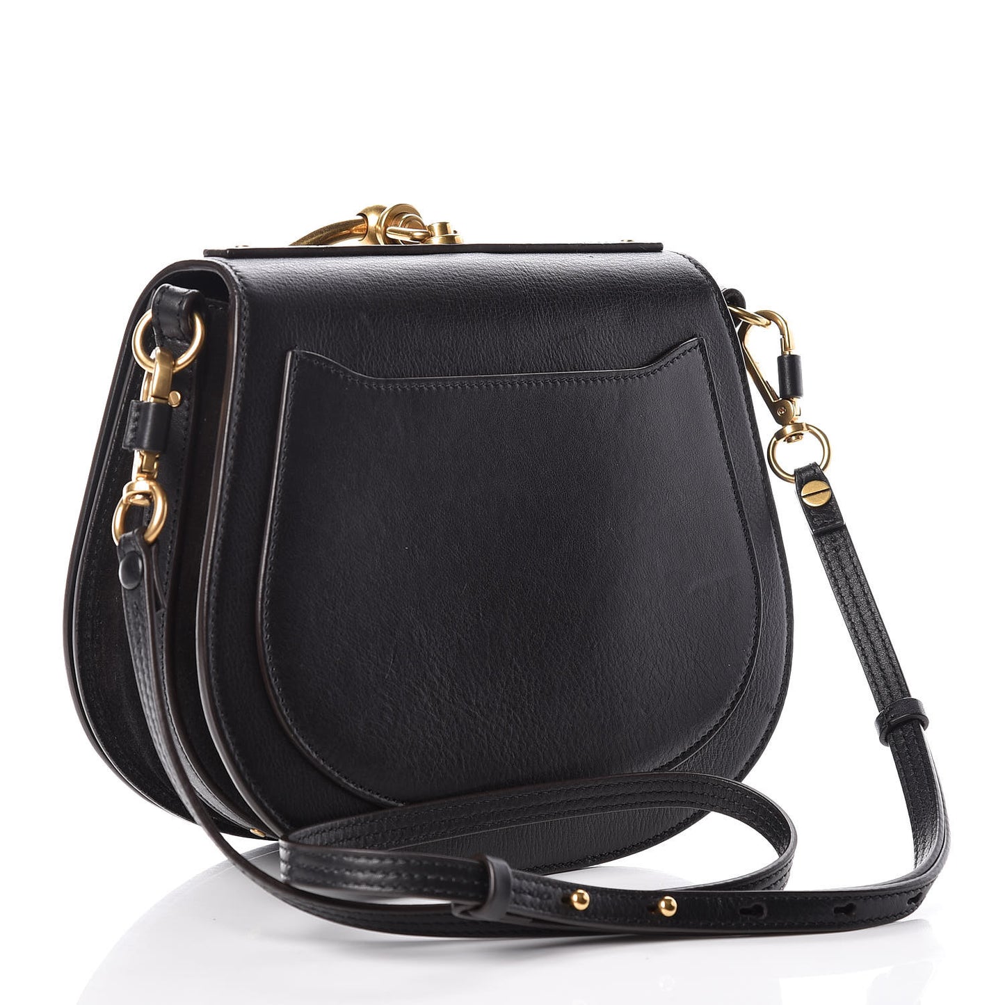 Calfskin Suede Medium Nile Bracelet Bag Black