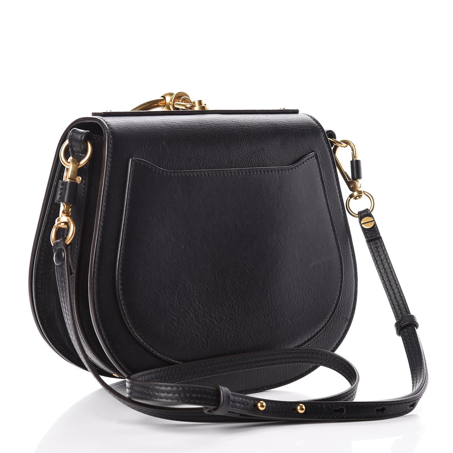 Chloe Calfskin Suede Medium Nile Bracelet Bag Black 3 of 9