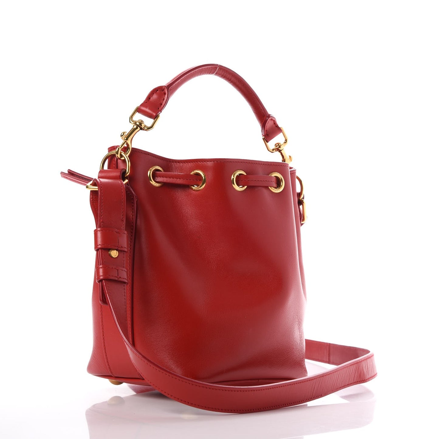 Calfskin Small Emmanuelle Bucket Bag Vermillion