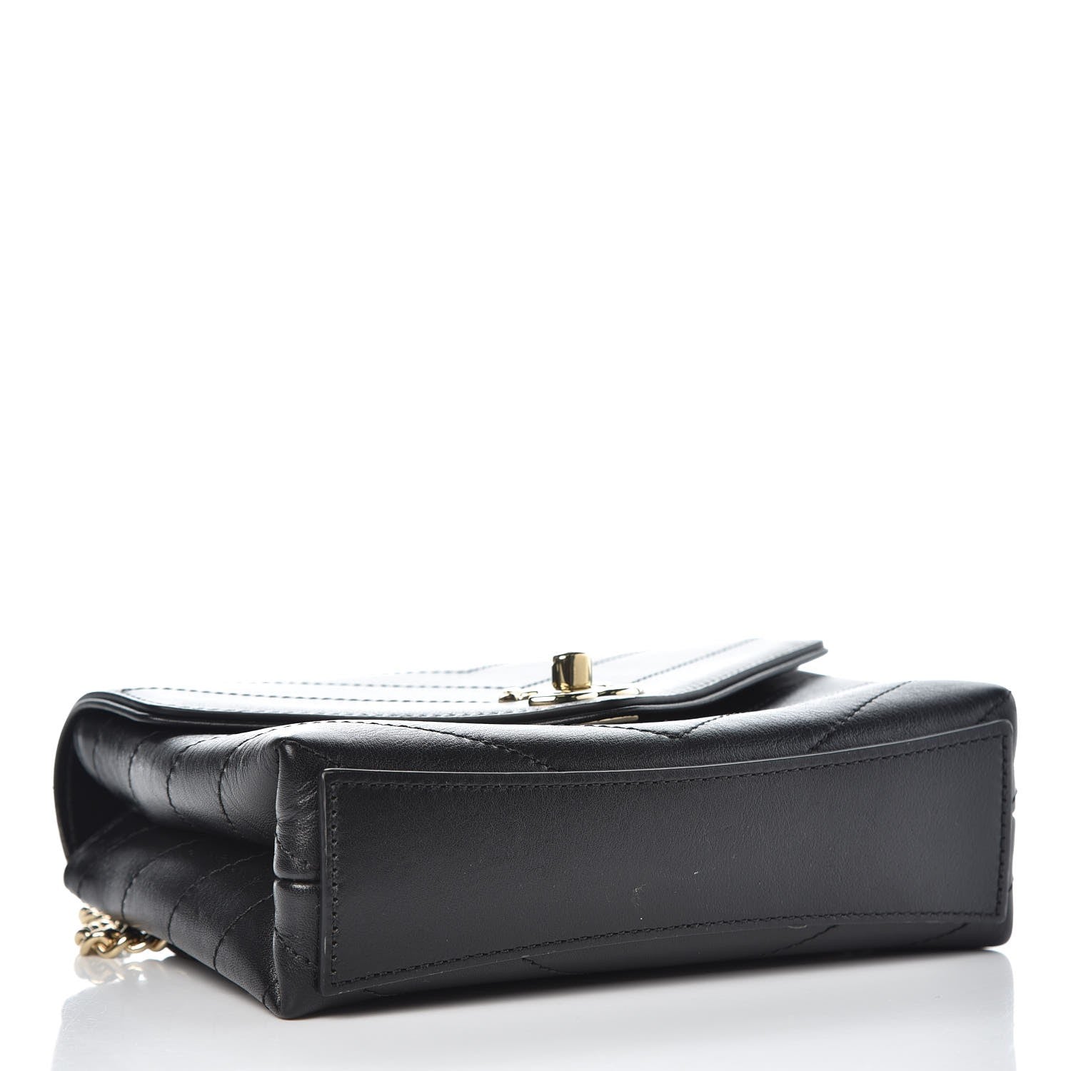 Chanel Calfskin Chevron Stitched Coco Waist Bag Black 4 of 9