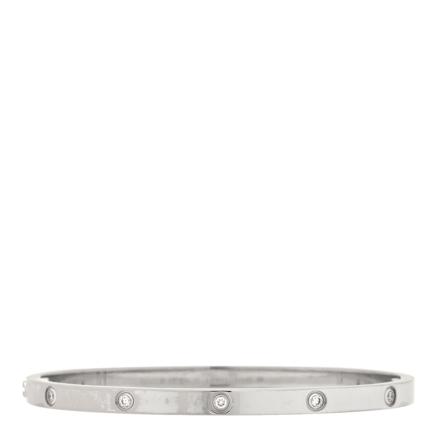18K White Gold 10 Diamond Small LOVE Bracelet 16