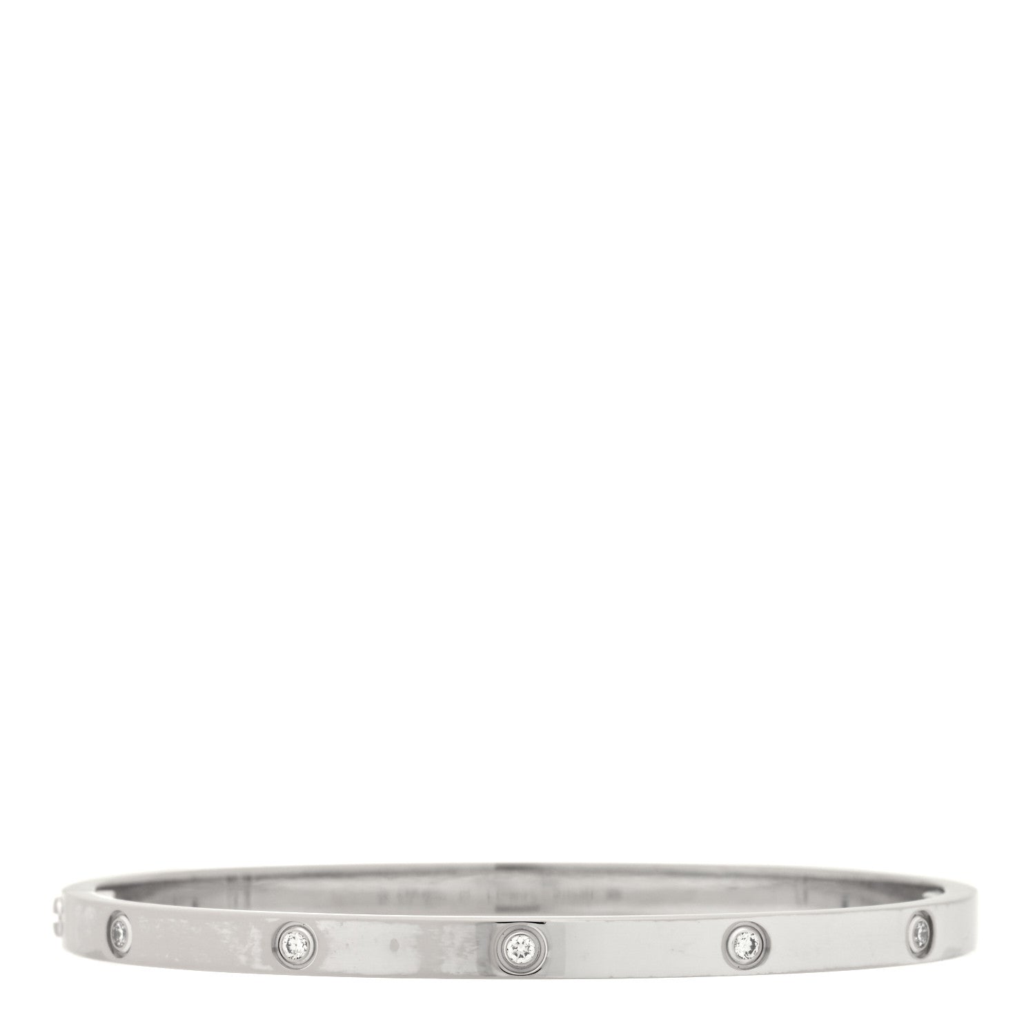 Cartier 18K White Gold 10 Diamond Small LOVE Bracelet 16 3 of 6