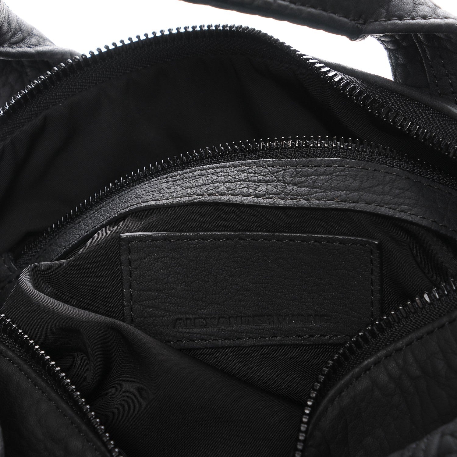 Alexander Wang Pebbled Lambskin Rocco Matte Black Iridescent Hardware 7 of 12