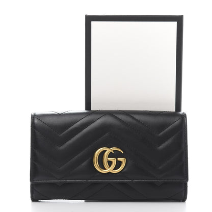 Gucci Calfskin Matelasse GG Marmont Continental Wallet Black 10 of 10