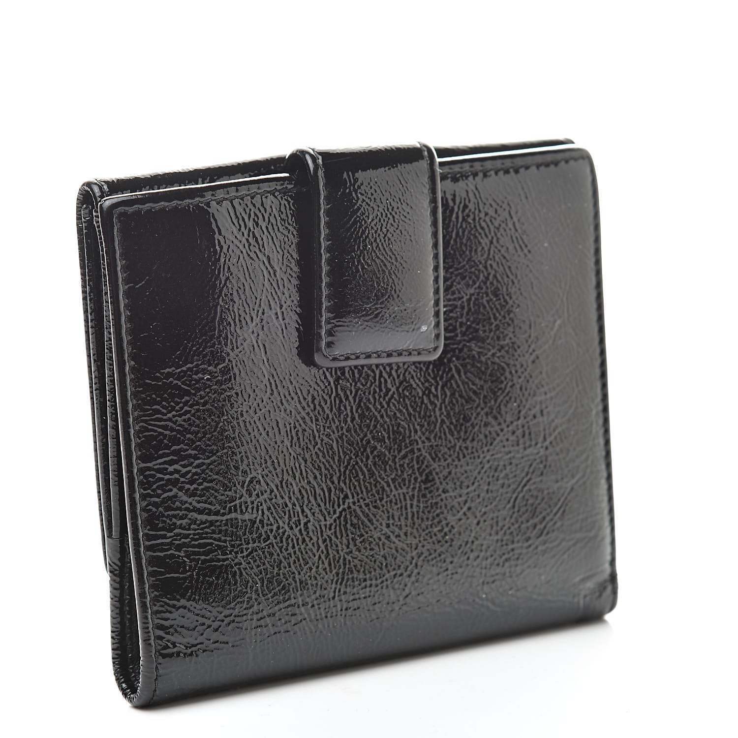 Saint Laurent Patent Y-Mail French Wallet Black 3 of 12