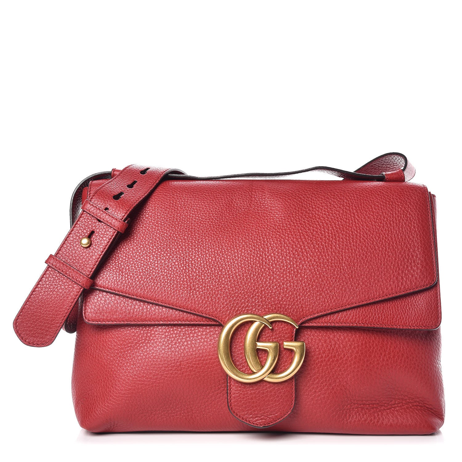 Gucci Cellarius Calfskin Large GG Marmont Shoulder Bag Vulcanic Red 1 of 12