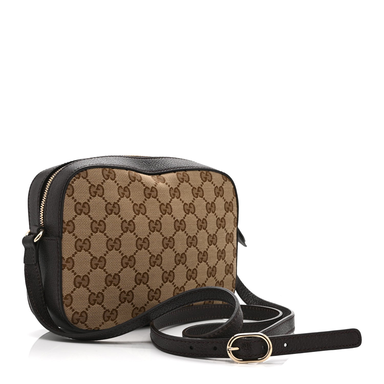 Gucci GG Supreme Monogram Web Small Webby Bee Shoulder Bag Dark Brown 3 of 12