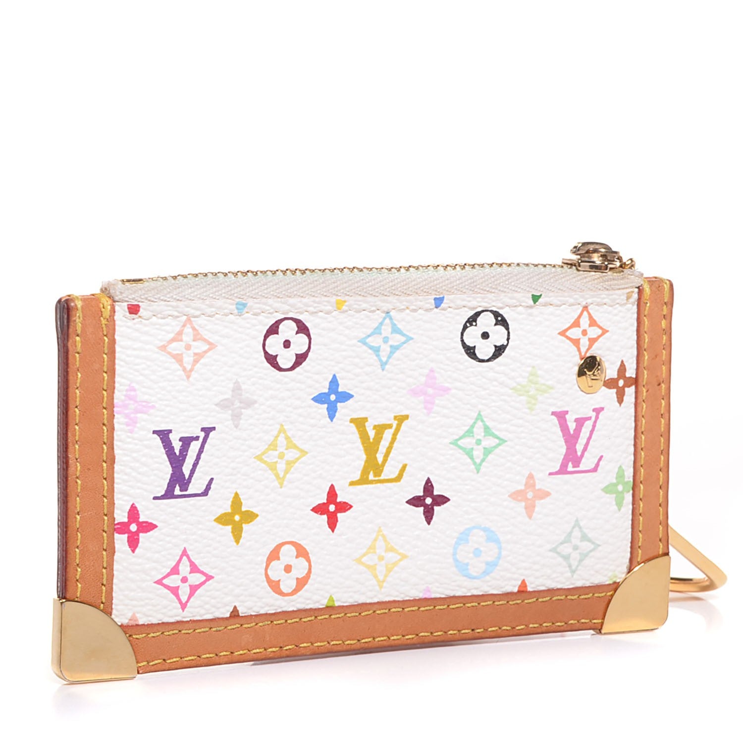 Louis Vuitton Monogram Multicolor Key Pouch White 3 of 7