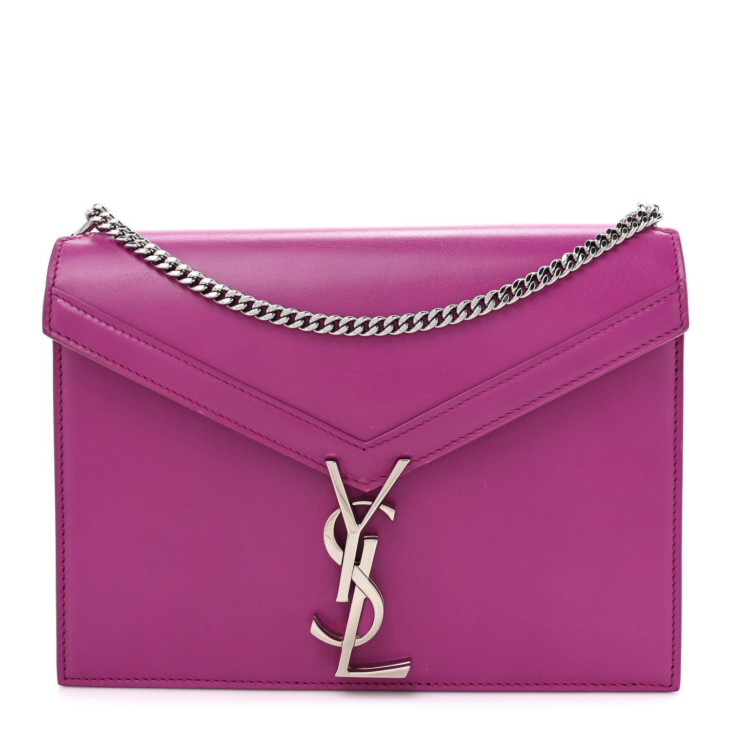 Saint Laurent Smooth Calfskin Monogram Cassandra Clasp Bag Electric Fuchsia 1 of 16