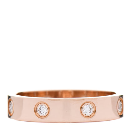 Cartier 18K Pink Gold 8 Diamond 4mm LOVE Wedding Band Ring 54 7 2 of 4