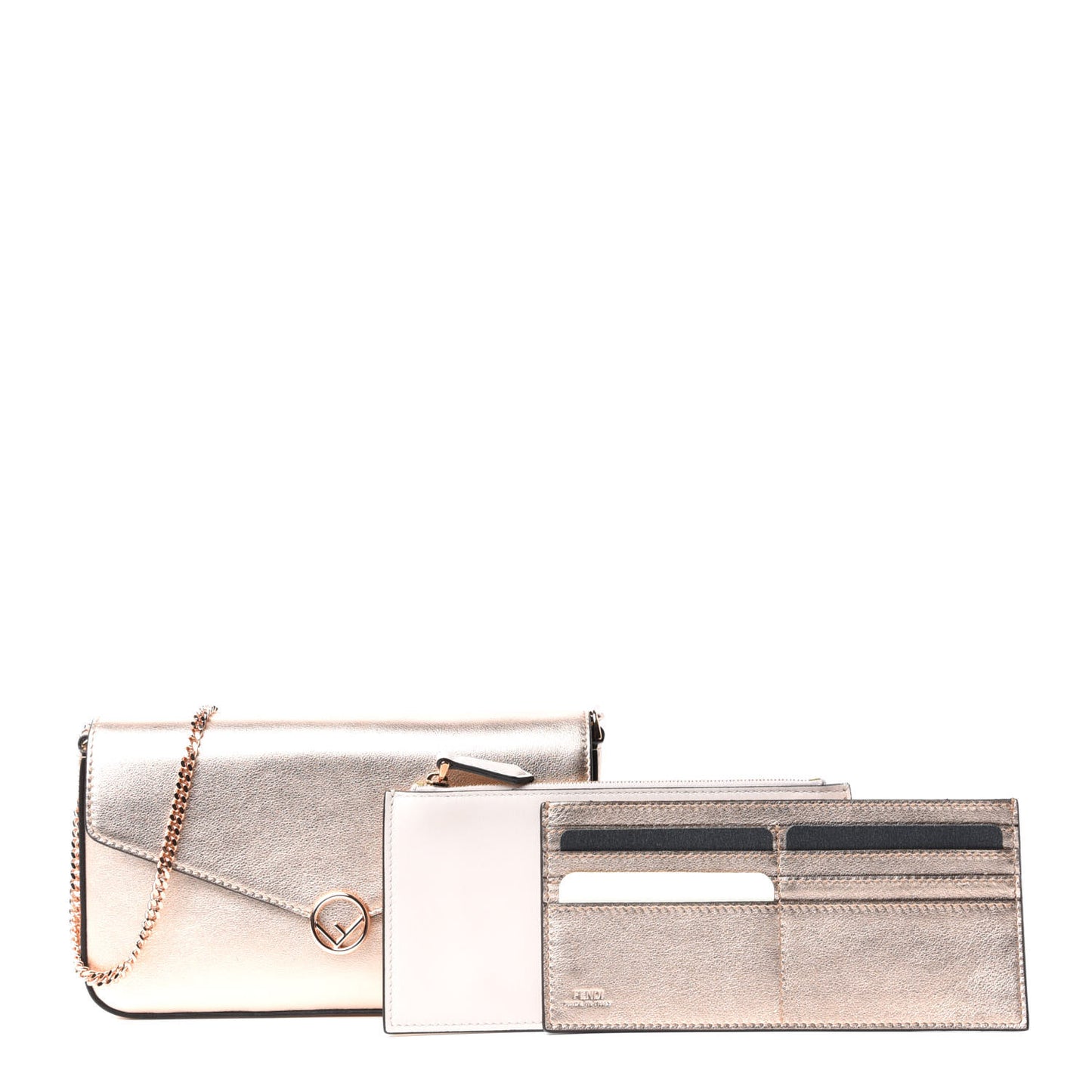 Vitello Laminato F is Fendi Envelope Wallet on Chain Rame