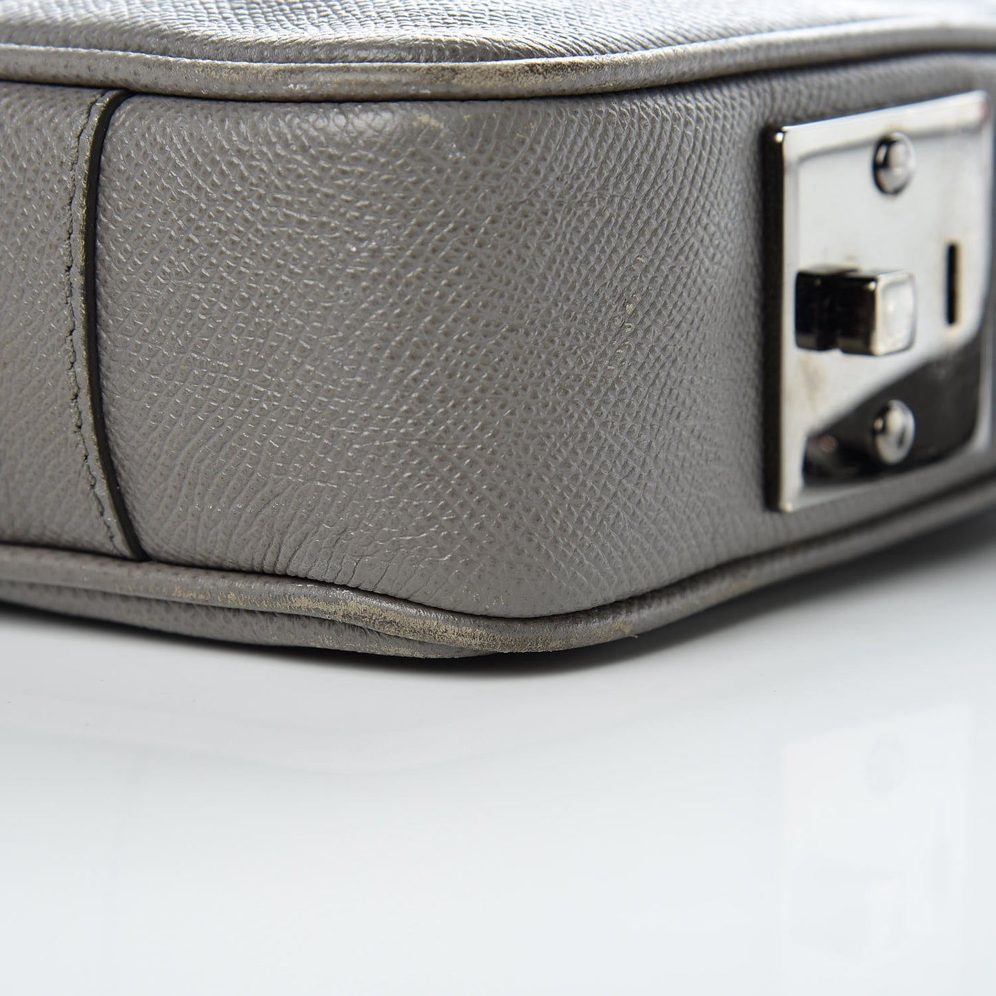 Textured Calfskin Briefcase Grey