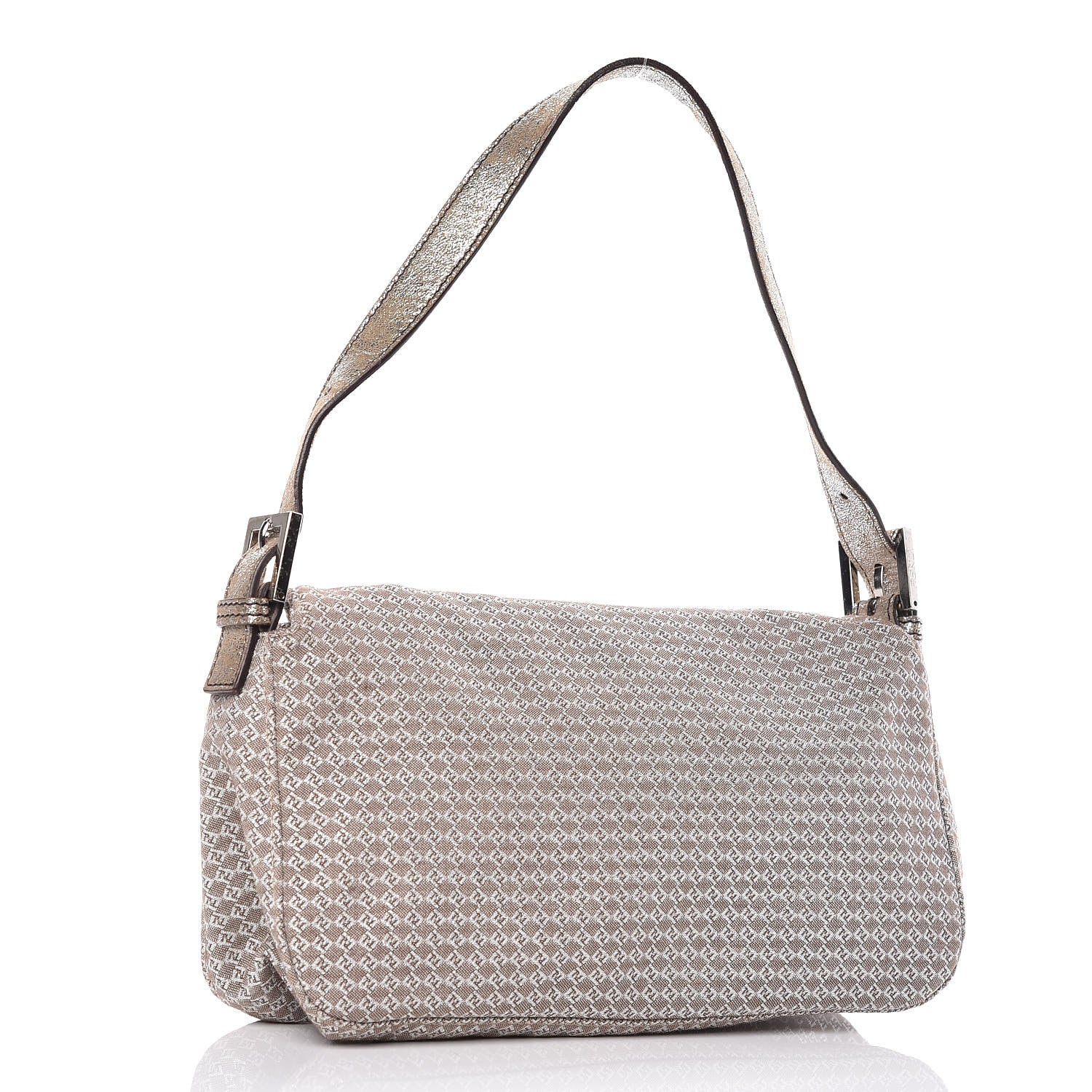 Fendi Metallic Zucchino Baguette Silver 3 of 12