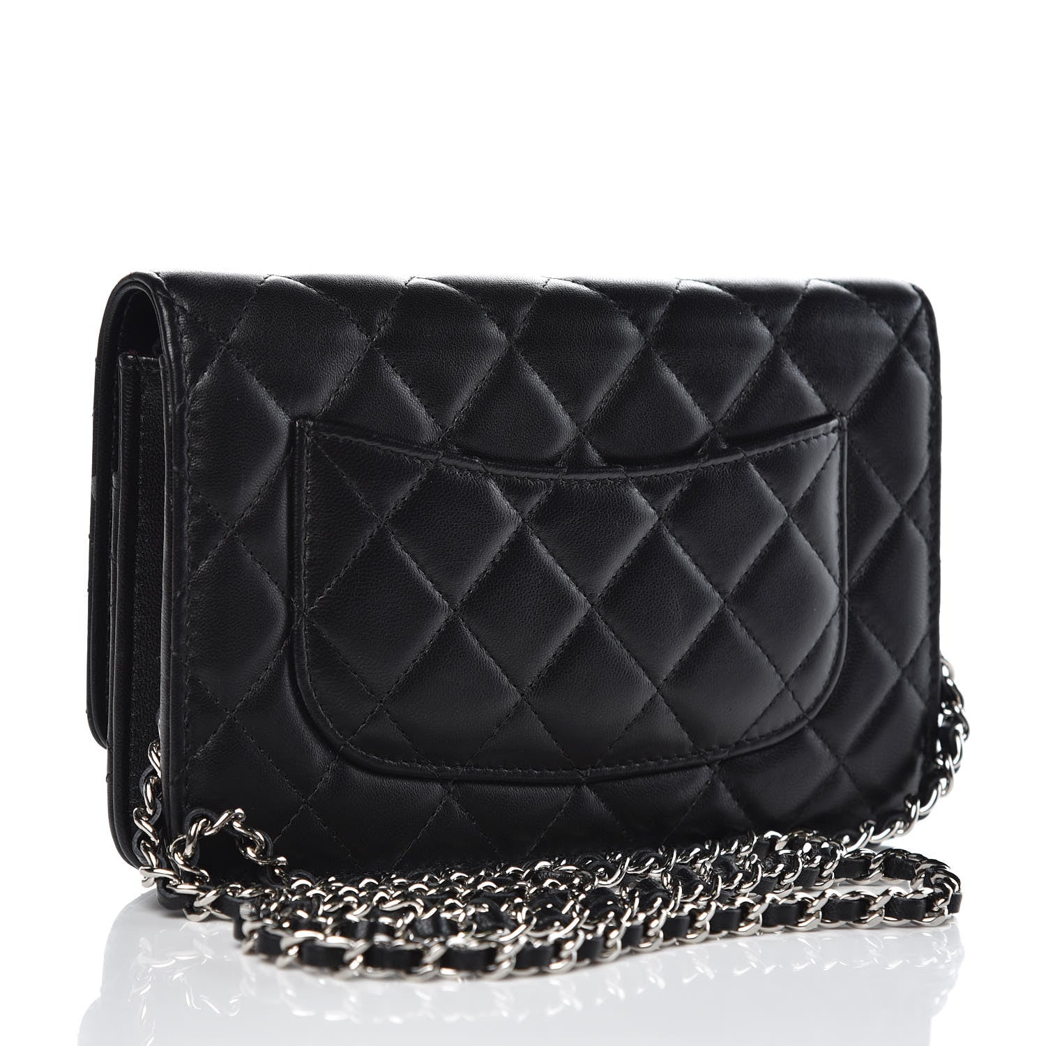 Chanel Lambskin Quilted Wallet On Chain WOC Black 5 of 14