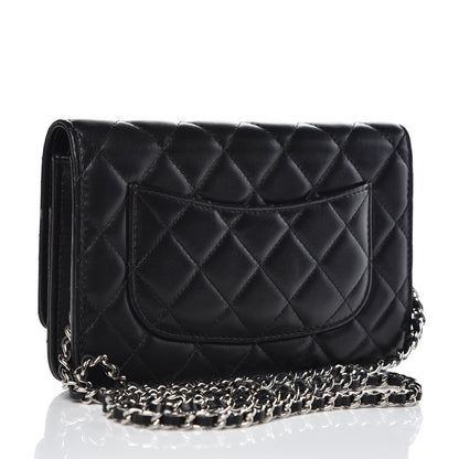 Chanel Lambskin Quilted Wallet On Chain WOC Black 5 of 14