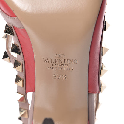 Valentino Garavani Calfskin Nappa Rockstud Ankle Strap 100mm Pumps 37.5 Deep Coral Poudre 7 of 10