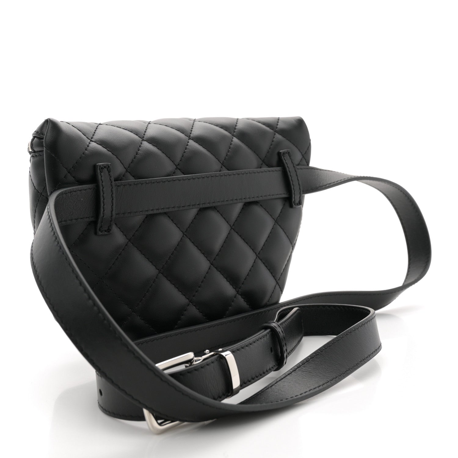 Chanel Lambskin Quilted Waist Belt Bag Black 2 of 10