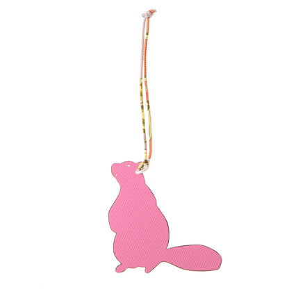 Hermes Togo Epsom Petit H Beaver Bag Charm PM Rose Confetti Feu 1 of 3