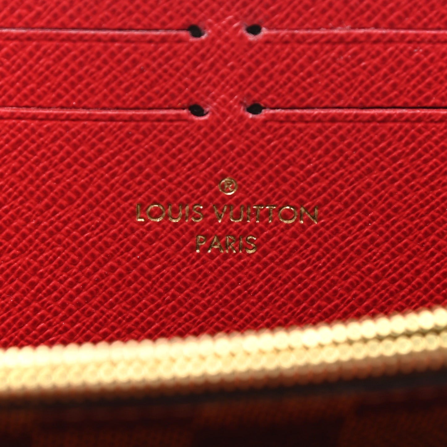 Damier Ebene Clemence Wallet Cherry