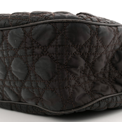 Christian Dior Nylon Cannage Shopper Tote Brown 10 of 14