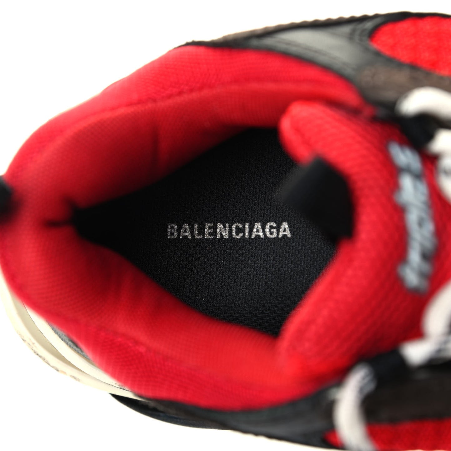 Fabric Mesh Mens Triple S Sneakers 39 Rouge Black