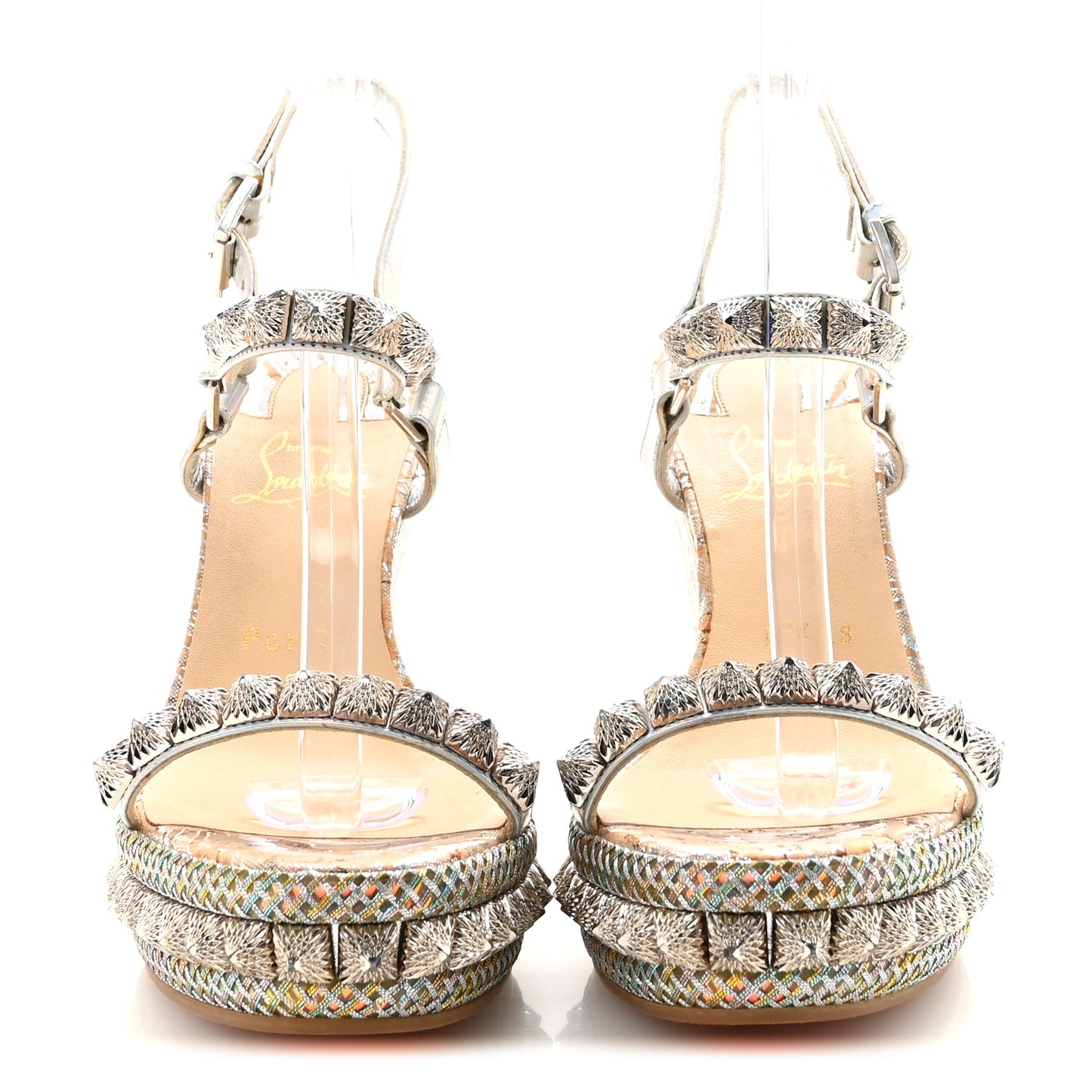 Liege Laser Wavy Pira Ryad 110 Wedge Sandals 38 Silver