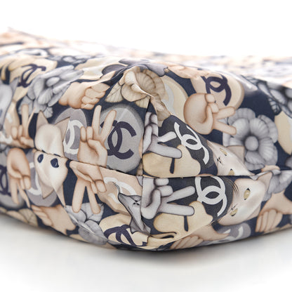Chanel Nylon Cat Emoticon Tote Navy Gold 9 of 9