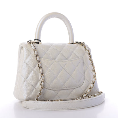 Chanel Iridescent Caviar Quilted Extra Mini Coco Handle Flap Ivory 3 of 10
