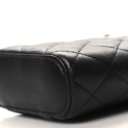 Chanel Caviar Quilted Small Vertical Coco Beauty Vanity Case With Chain Black 10 of 10
