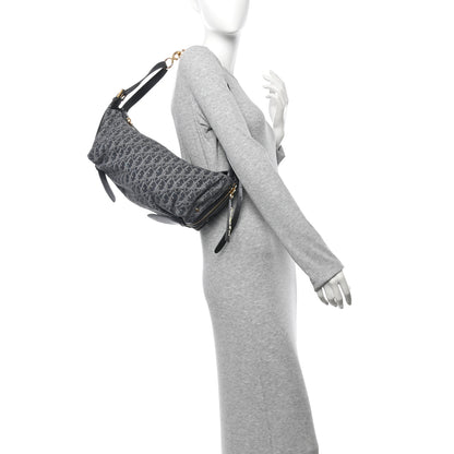 Christian Dior Oblique Denim Medium D-Journey Bag Grey 2 of 10