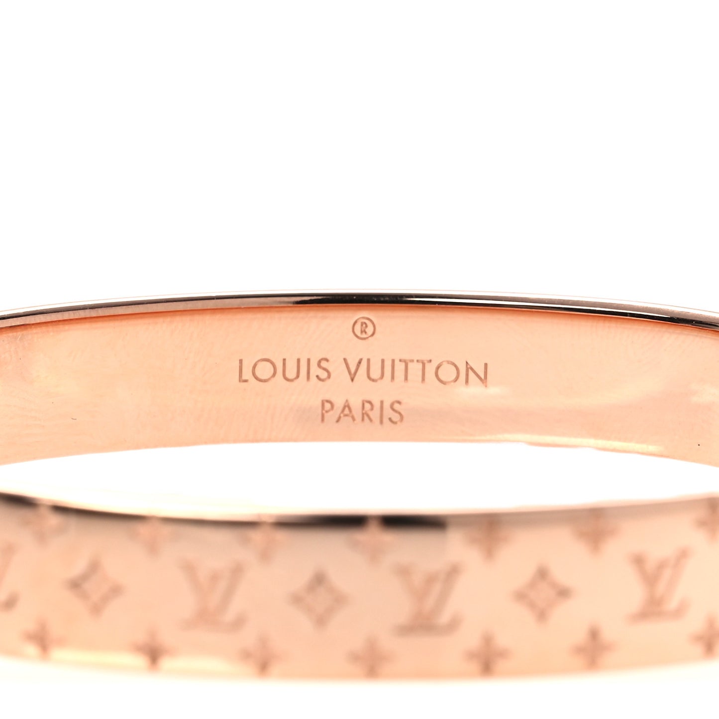 Brass Monogram Nanogram Cuff S Pink Gold