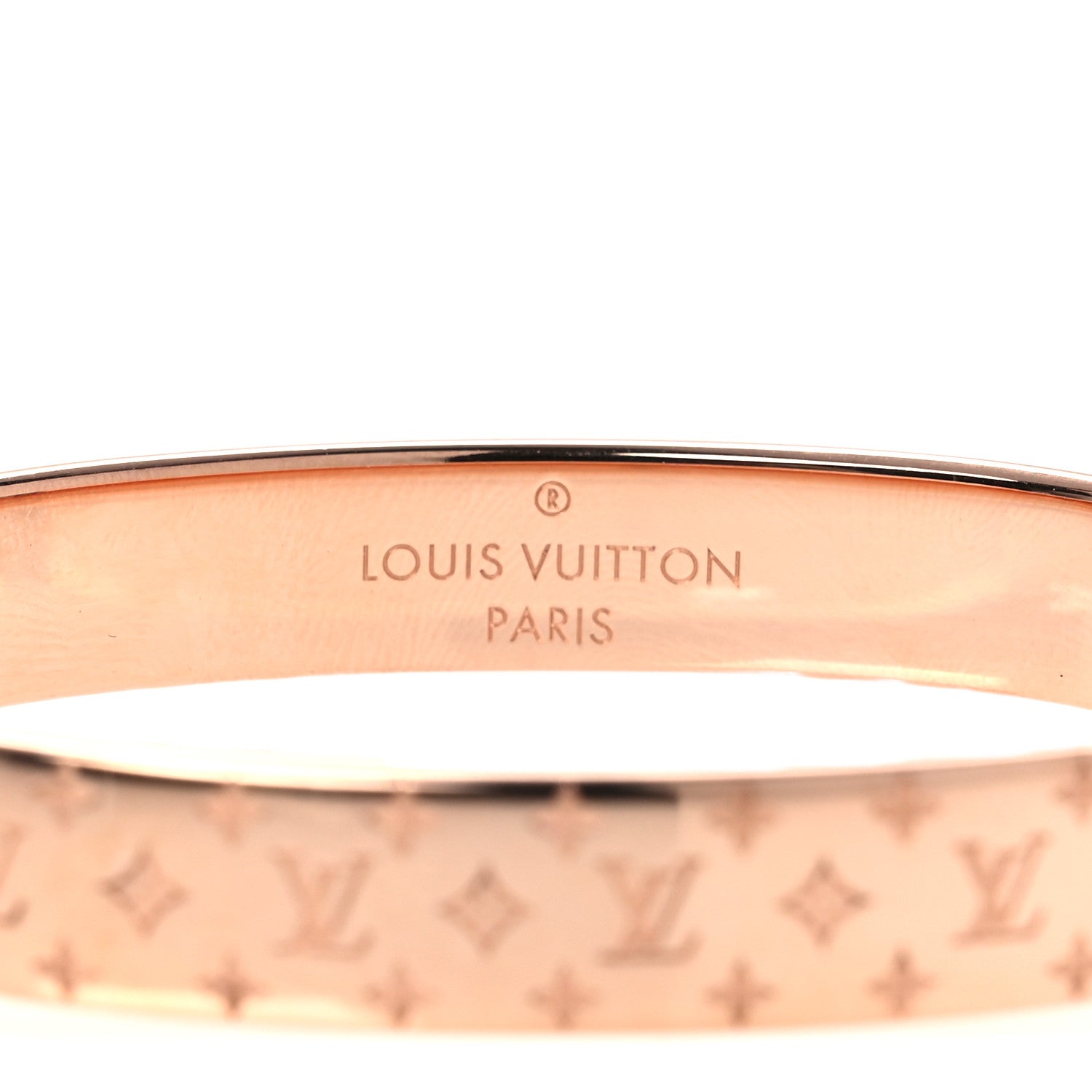 Louis Vuitton Brass Monogram Nanogram Cuff S Pink Gold 4 of 6