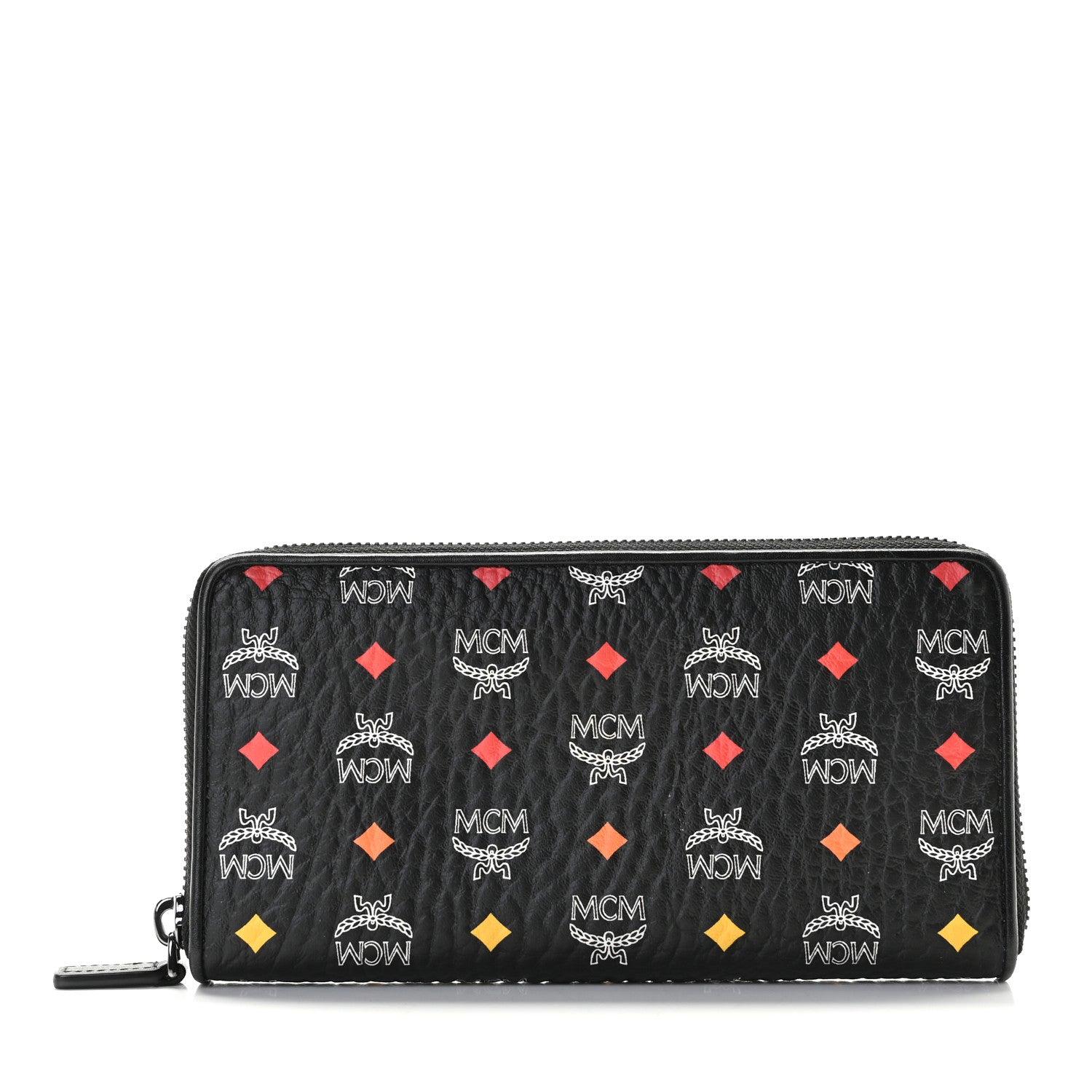 MCM Skyoptic Visetos Zip Around Wallet Spectrum Diamond Black 1 of 9